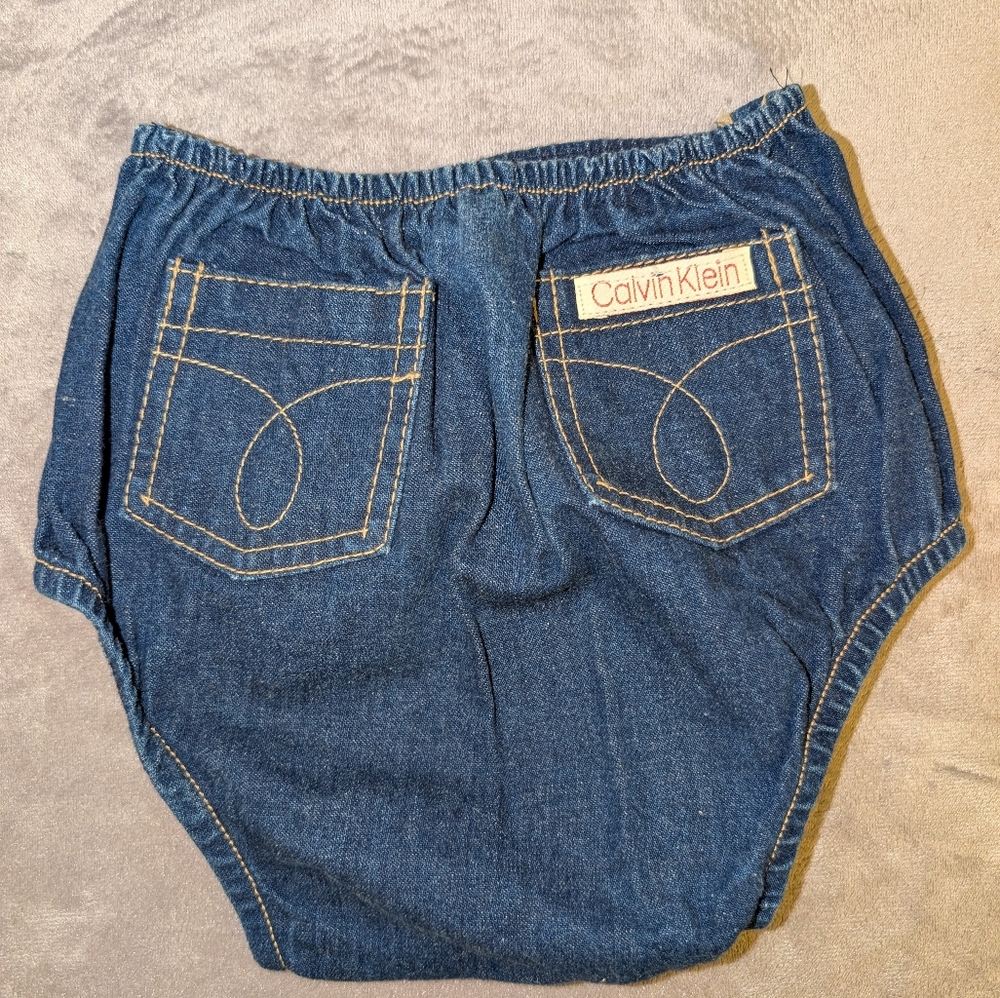 Vintage Calvin Klein Denim Button-Up Diaper Cover